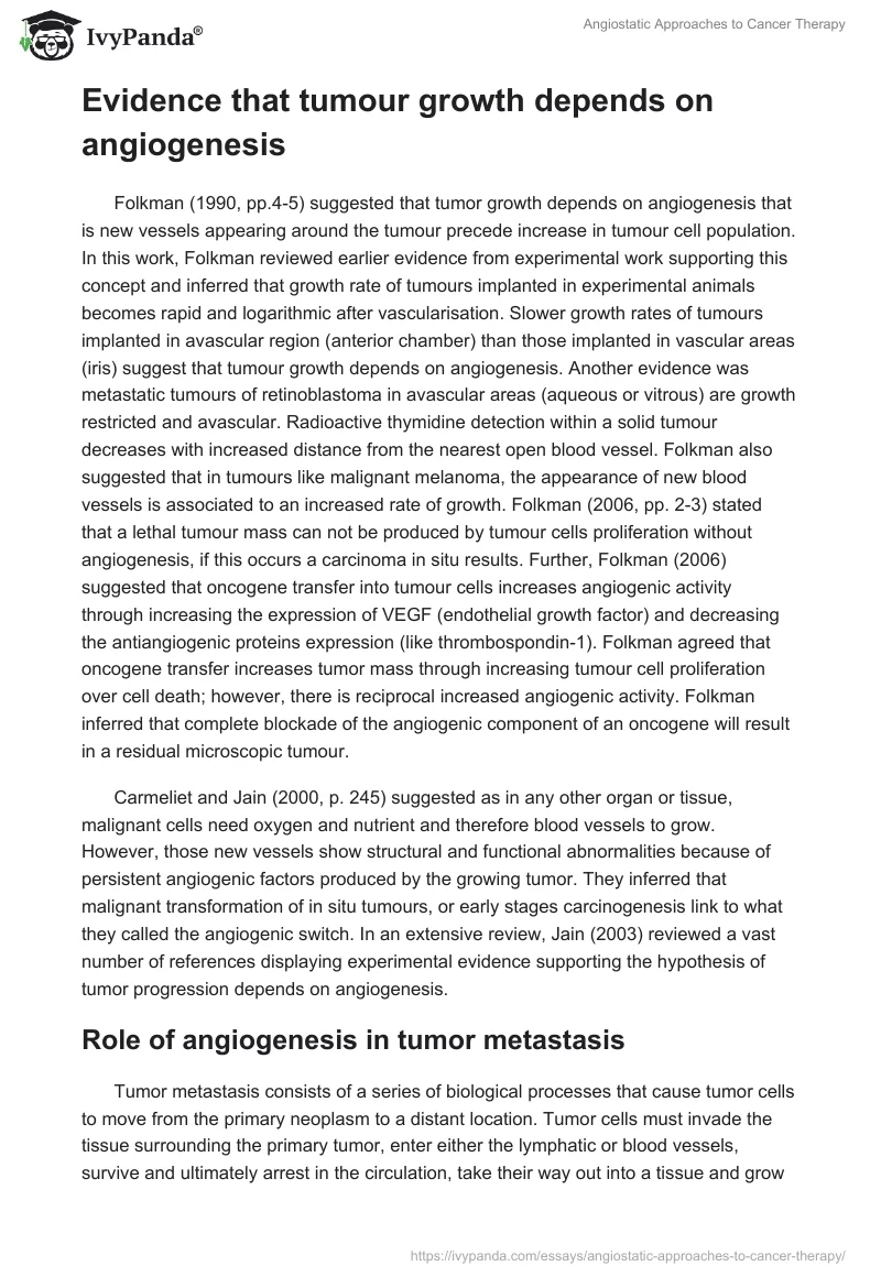 Angiostatic Approaches to Cancer Therapy. Page 2