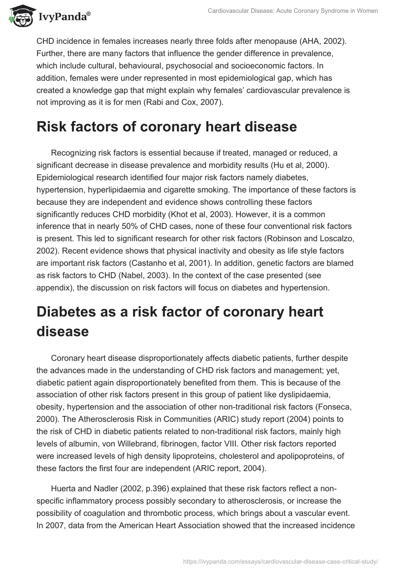 Cardiovascular Disease: Acute Coronary Syndrome in Women. Page 2