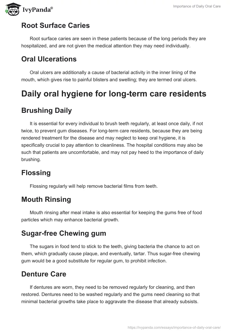 Importance of Daily Oral Care. Page 4