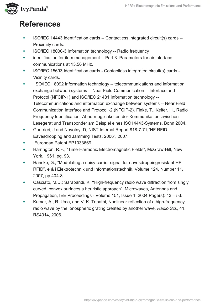 Hf Rfid Electromagnetic Emissions and Performance. Page 3