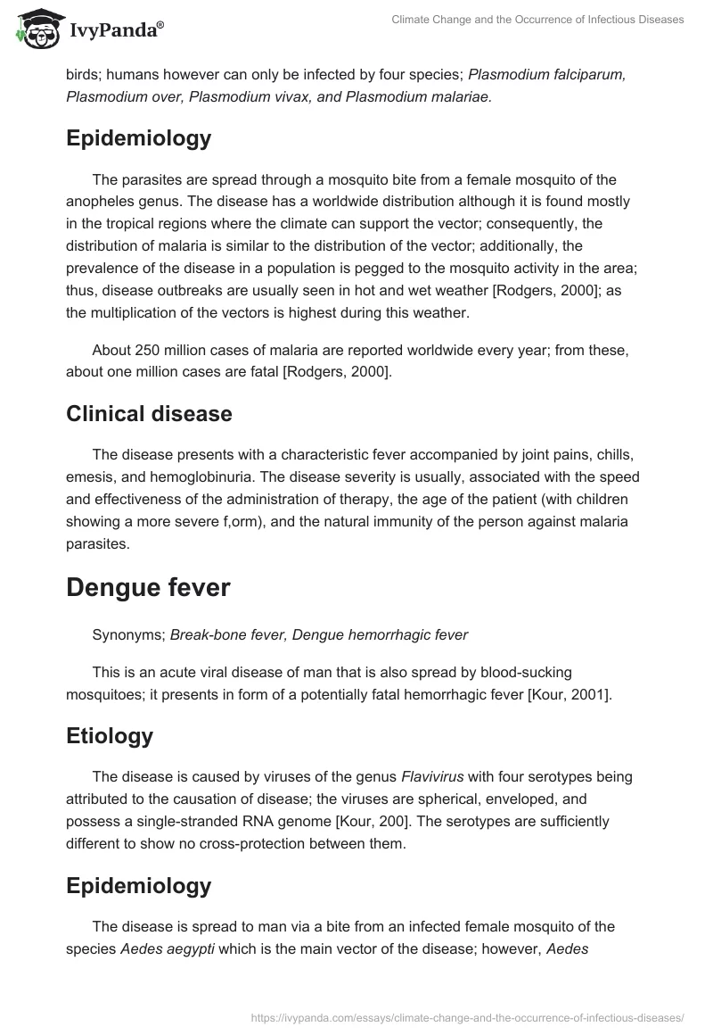 Climate Change and the Occurrence of Infectious Diseases. Page 2