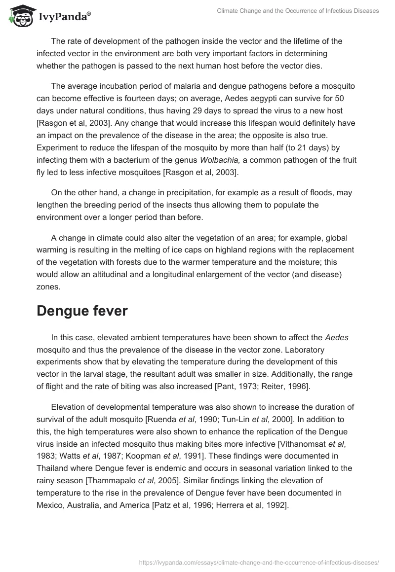 Climate Change and the Occurrence of Infectious Diseases. Page 4