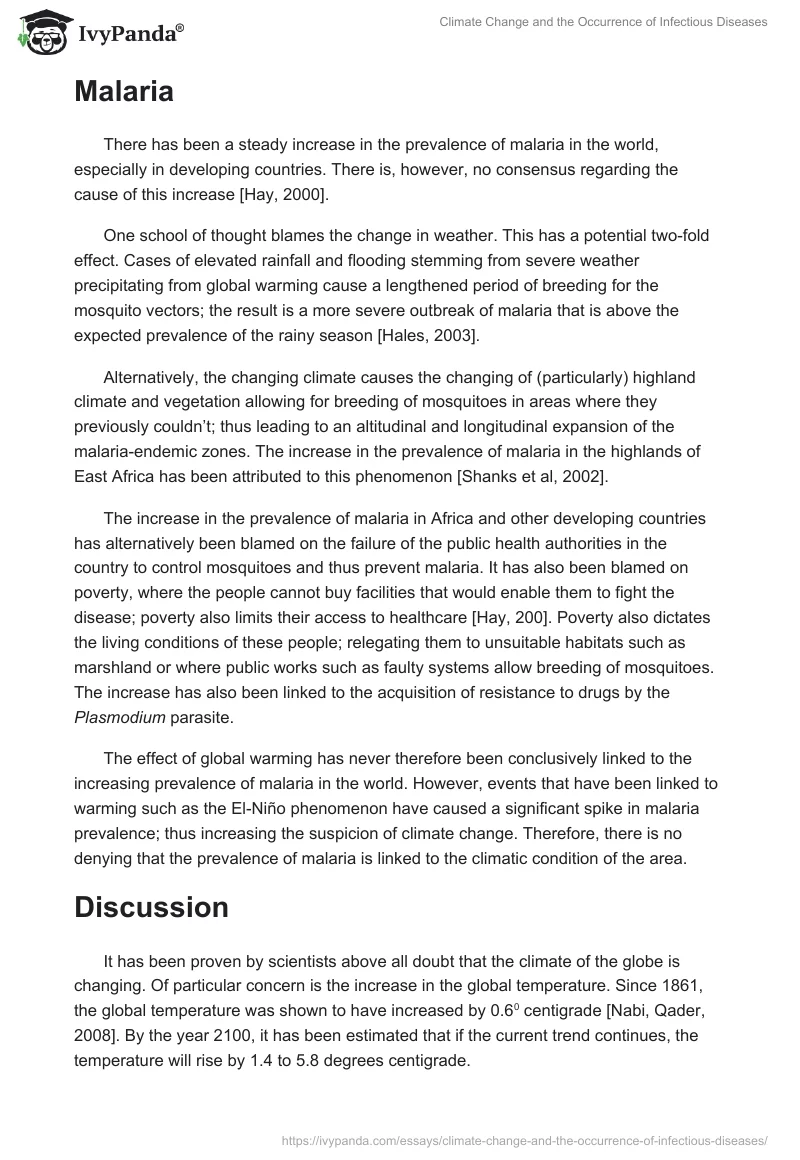 Climate Change and the Occurrence of Infectious Diseases. Page 5