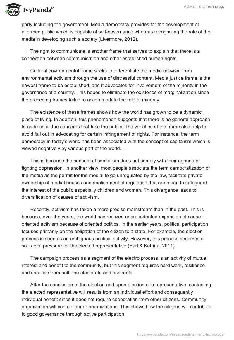 Activism and Technology. Page 3