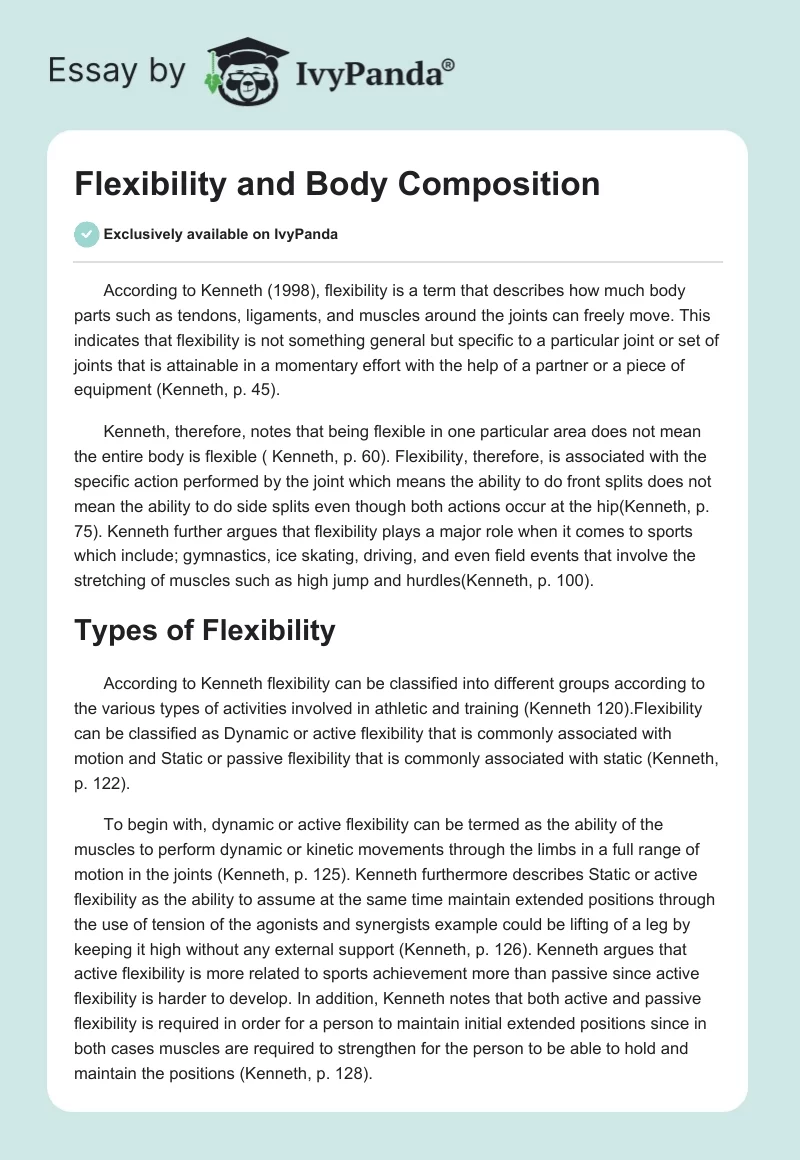 Flexibility and Body Composition. Page 1