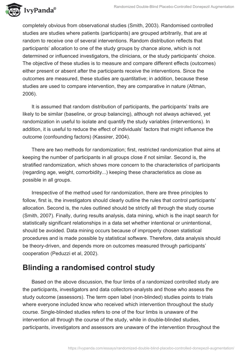 Randomized Double-Blind Placebo-Controlled Donepezil Augmentation. Page 3