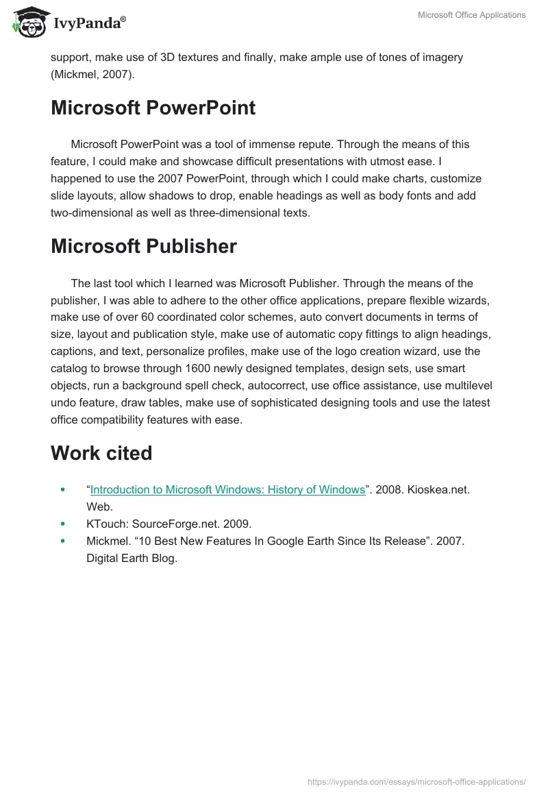 Microsoft Office Applications. Page 3