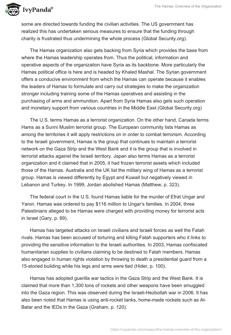 The Hamas: Overview of the Organization. Page 4