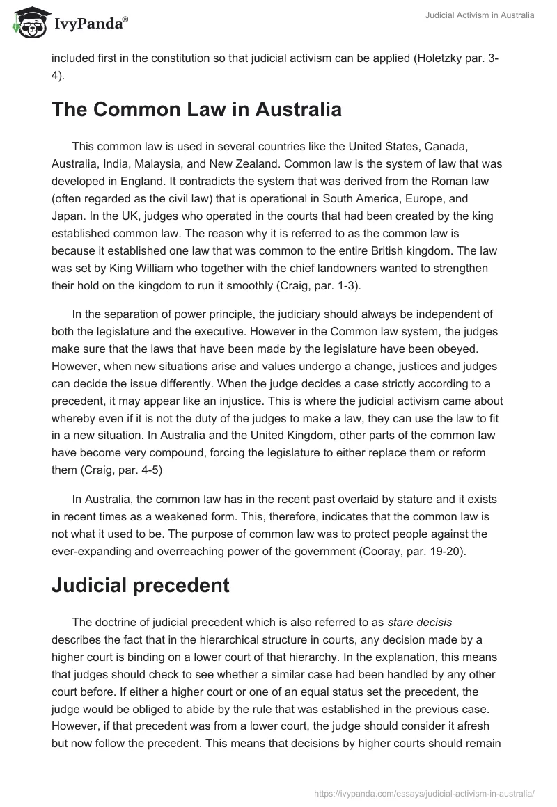 Judicial Activism in Australia. Page 2