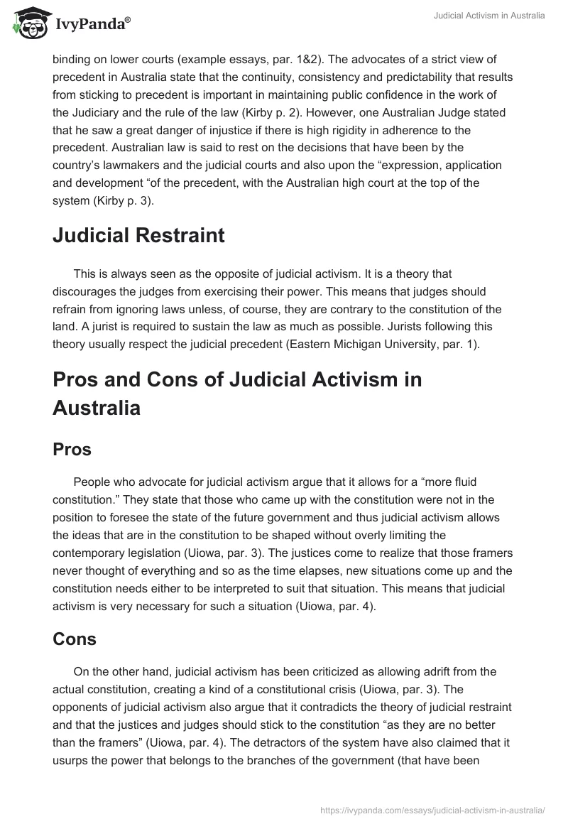 Judicial Activism in Australia. Page 3