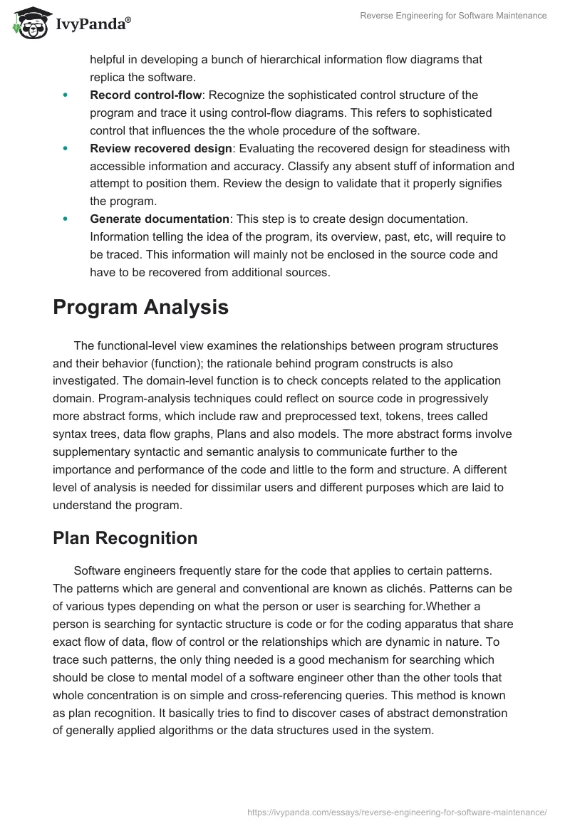Reverse Engineering for Software Maintenance. Page 5