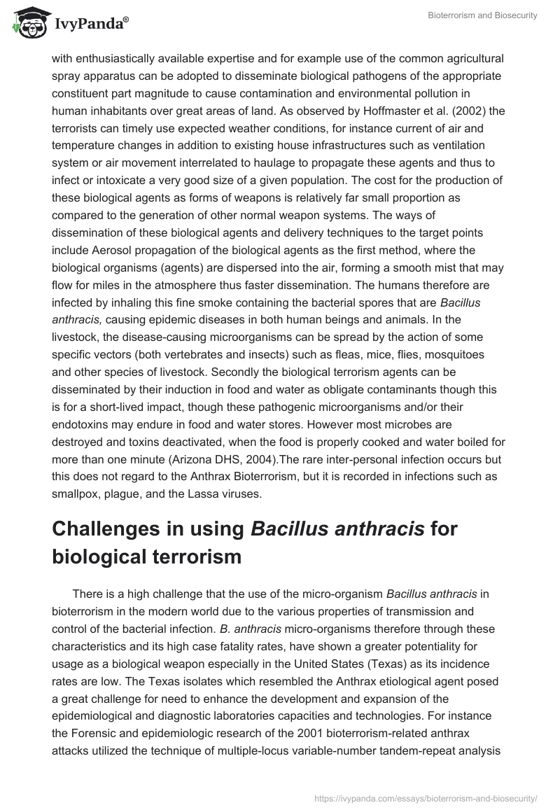 Bioterrorism and Biosecurity. Page 3