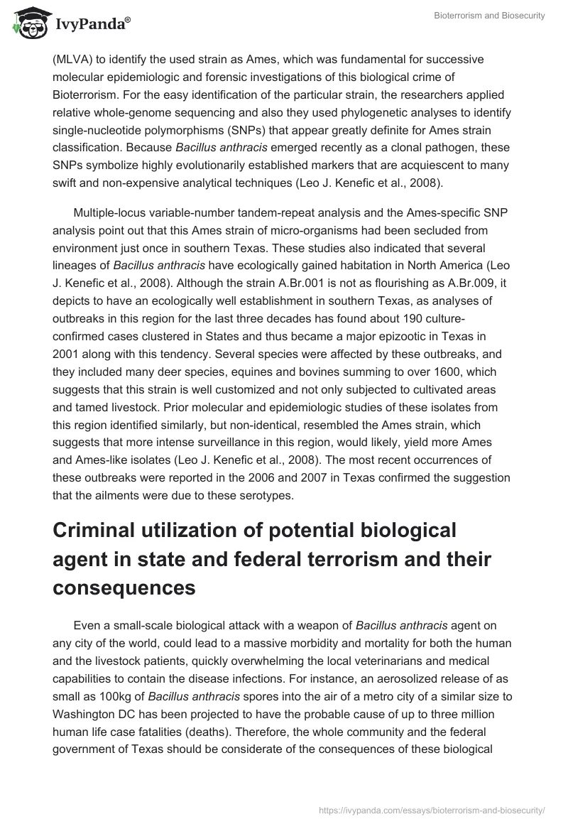 Bioterrorism and Biosecurity. Page 4