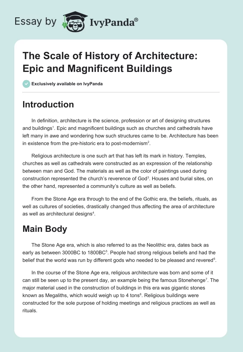 The Scale of History of Architecture: Epic and Magnificent Buildings. Page 1
