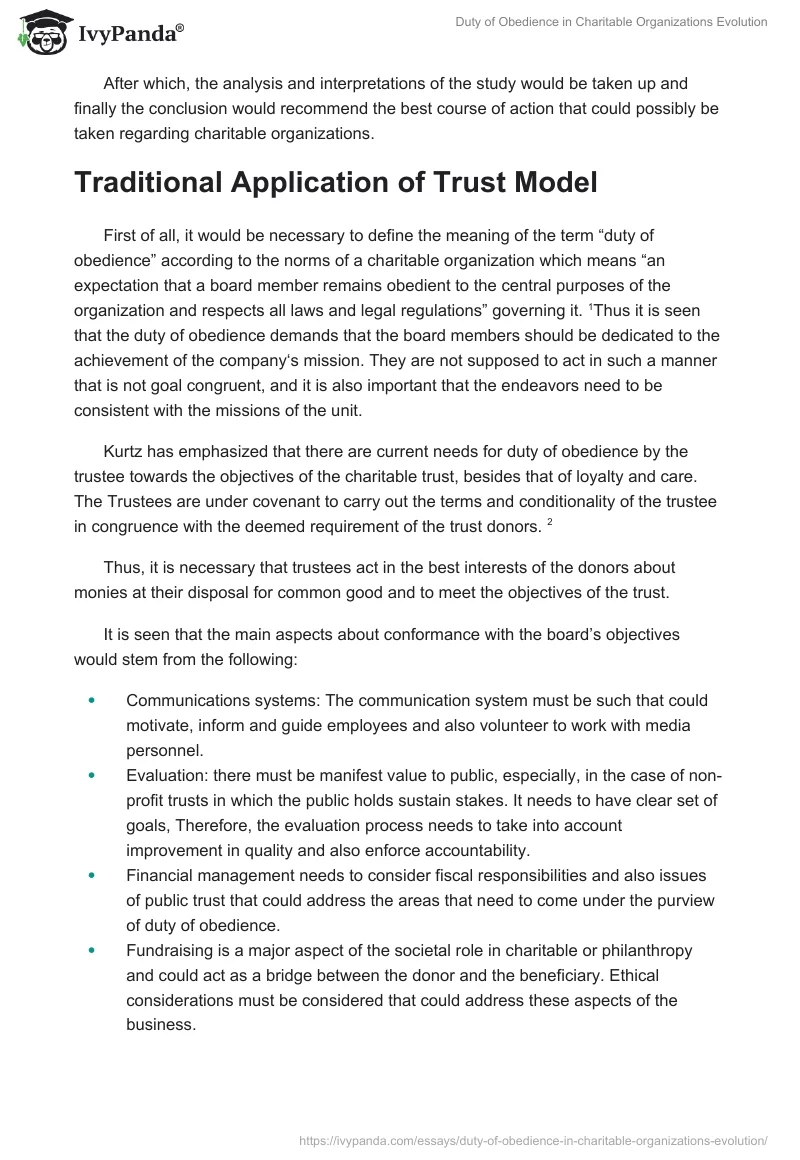 Charitable Organizations and Trust Models: Duties and Ethics. Page 2