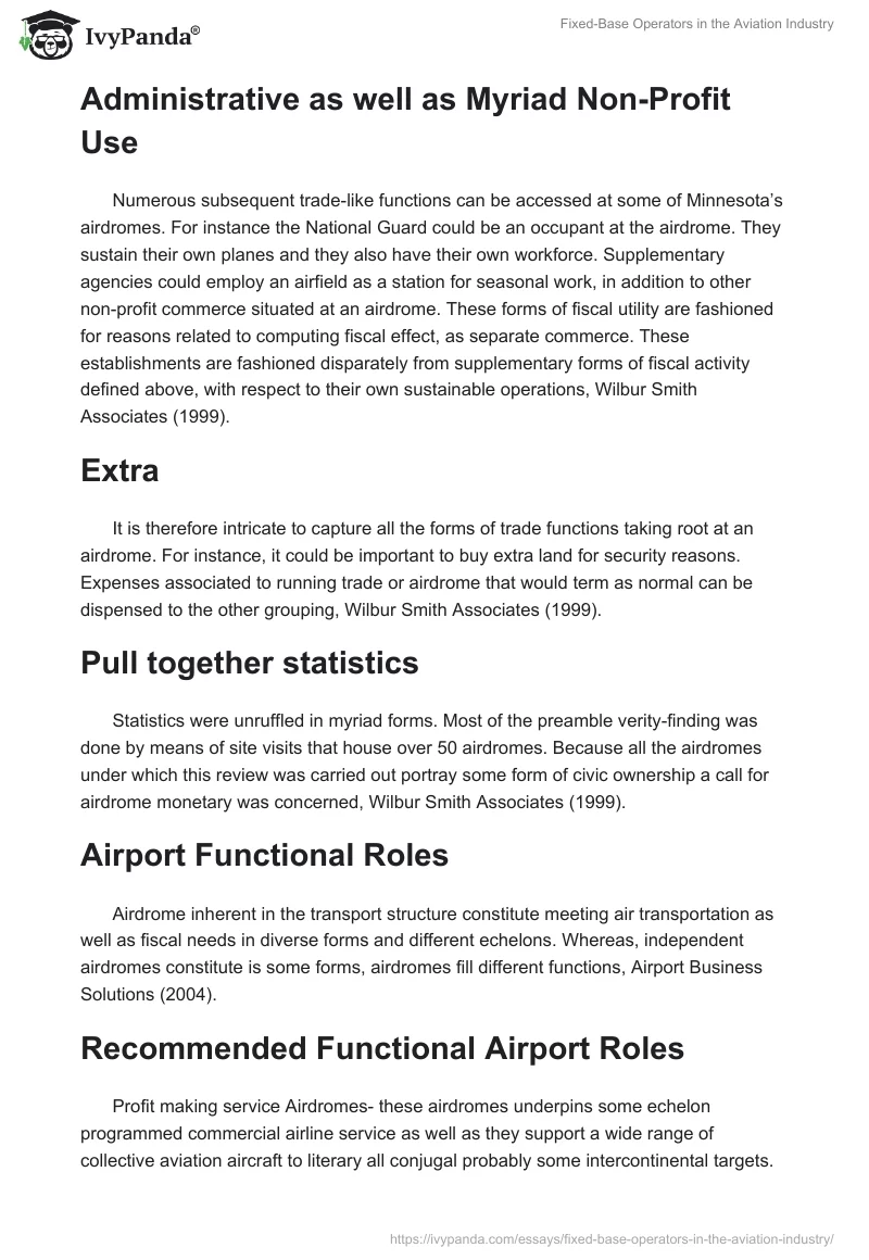 Fixed-Base Operators in the Aviation Industry. Page 4