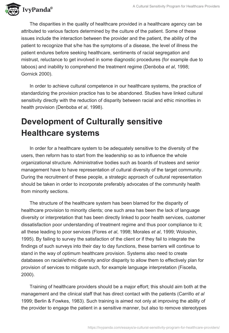 A Cultural Sensitivity Program for Healthcare Providers. Page 2