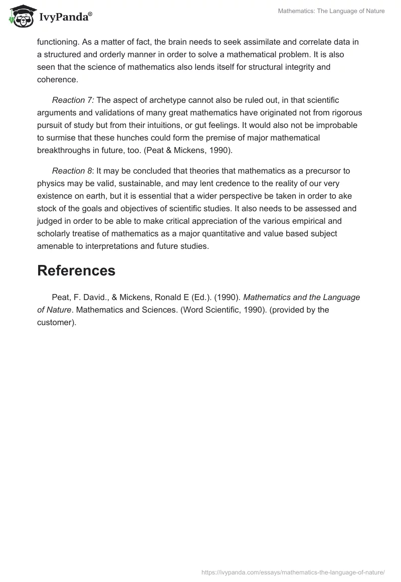 Mathematics: The Language of Nature. Page 2