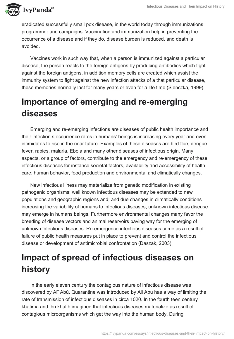 Infectious Diseases and Their Impact on History. Page 2