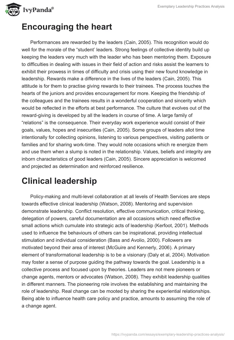 Exemplary Leadership Practices Analysis. Page 4
