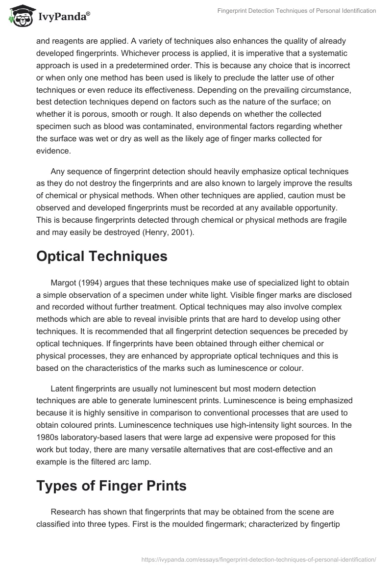 Fingerprint Detection Techniques of Personal Identification. Page 2