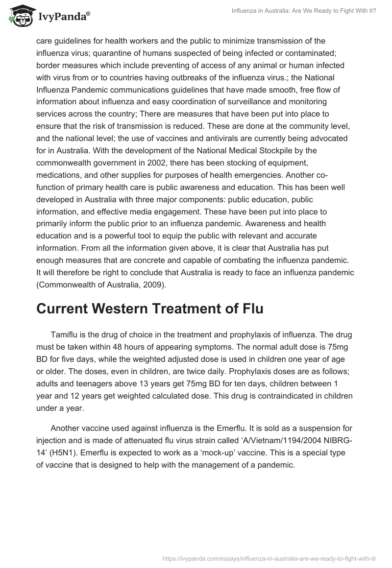 Influenza in Australia: Are We Ready to Fight With It?. Page 3