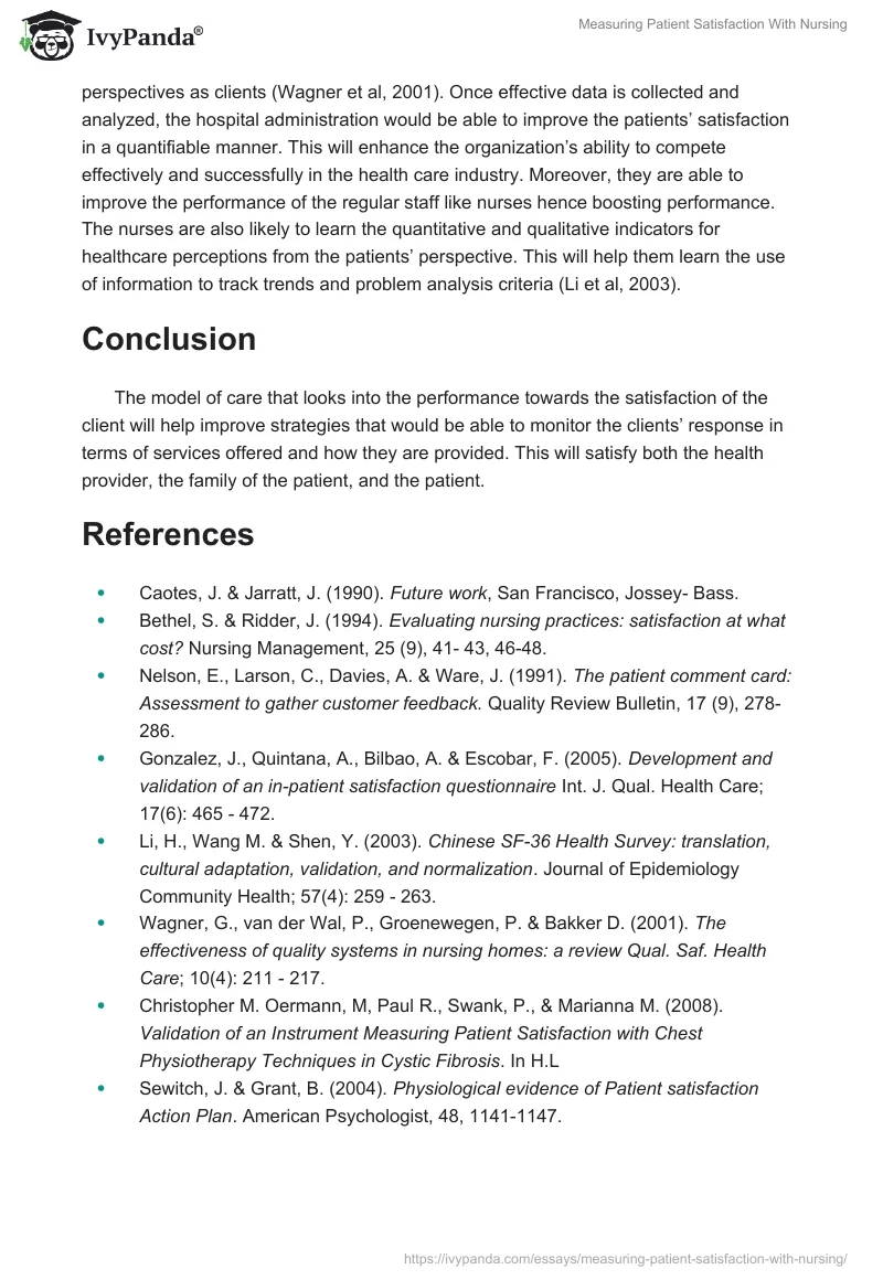 Measuring Patient Satisfaction With Nursing. Page 4