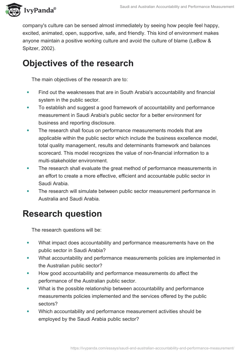 Saudi and Australian Accountability and Performance Measurement. Page 4
