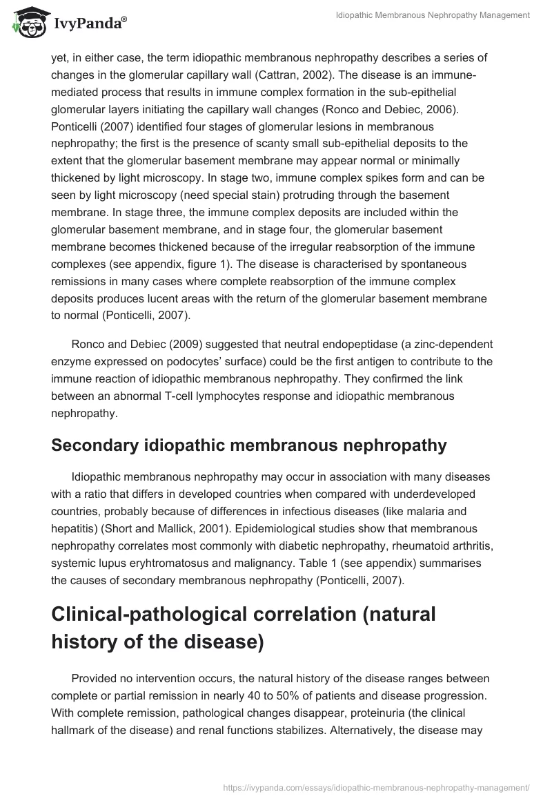 Idiopathic Membranous Nephropathy Management. Page 2