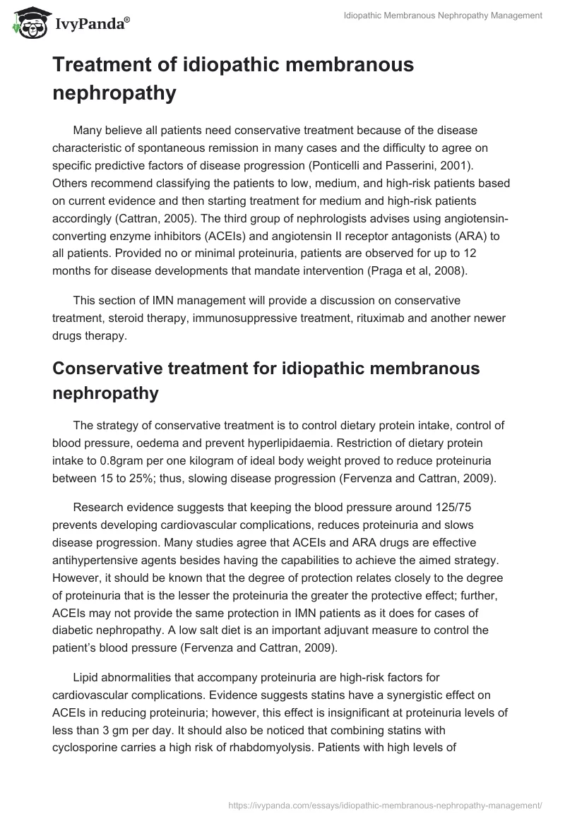 Idiopathic Membranous Nephropathy Management. Page 5