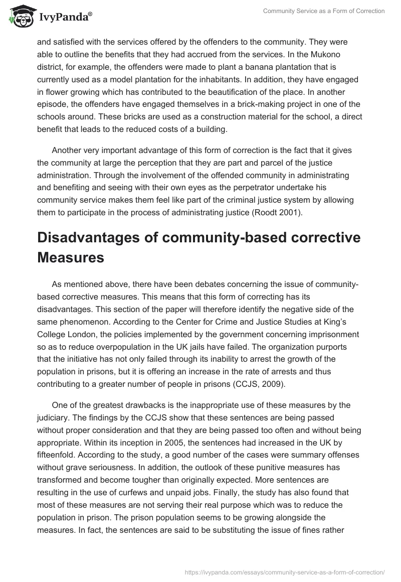 Community Service as a Form of Correction. Page 4