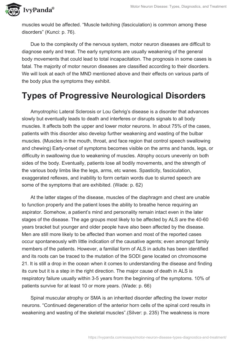 Motor Neuron Disease: Types, Diagnostics, and Treatment. Page 3