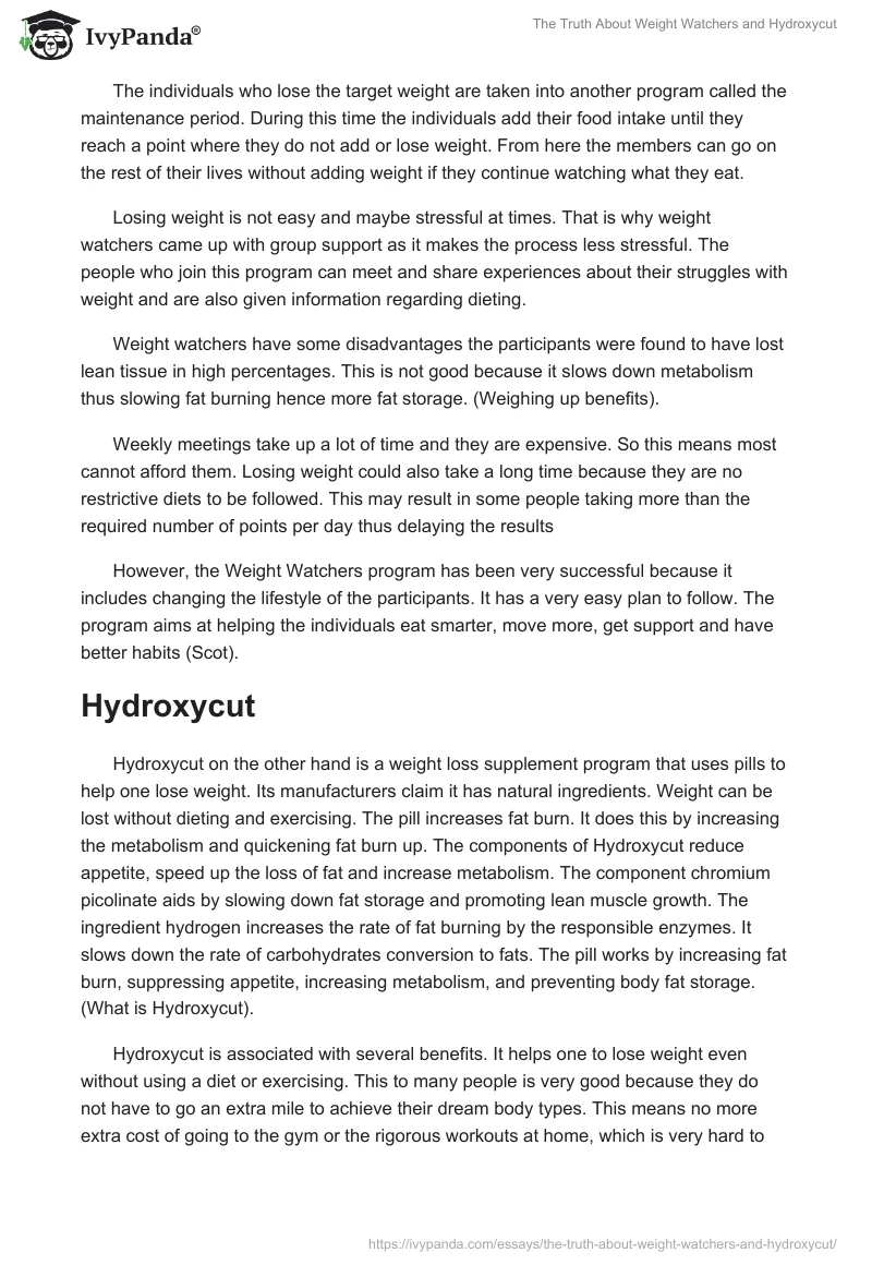 The Truth About Weight Watchers and Hydroxycut. Page 2