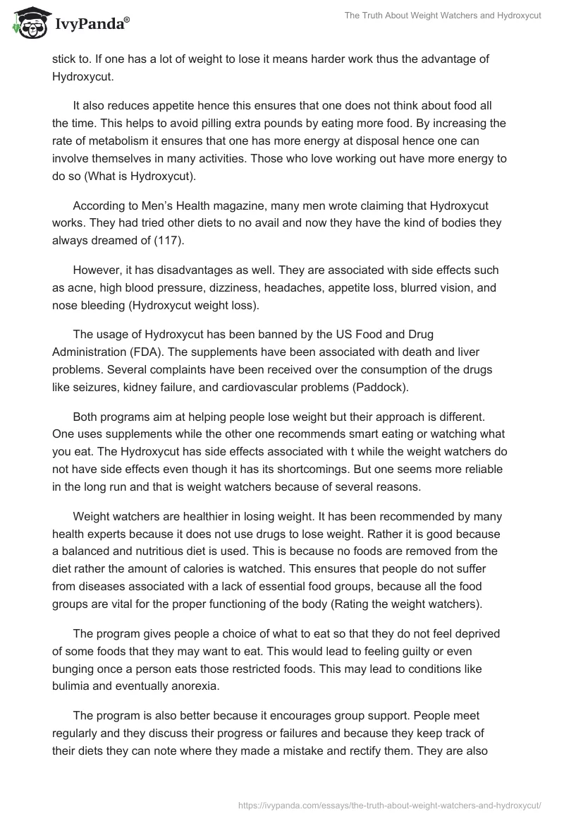The Truth About Weight Watchers and Hydroxycut. Page 3