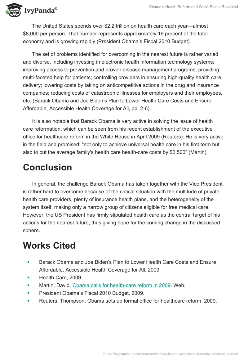 Obama’s Health Reform and Weak Points Revealed. Page 2