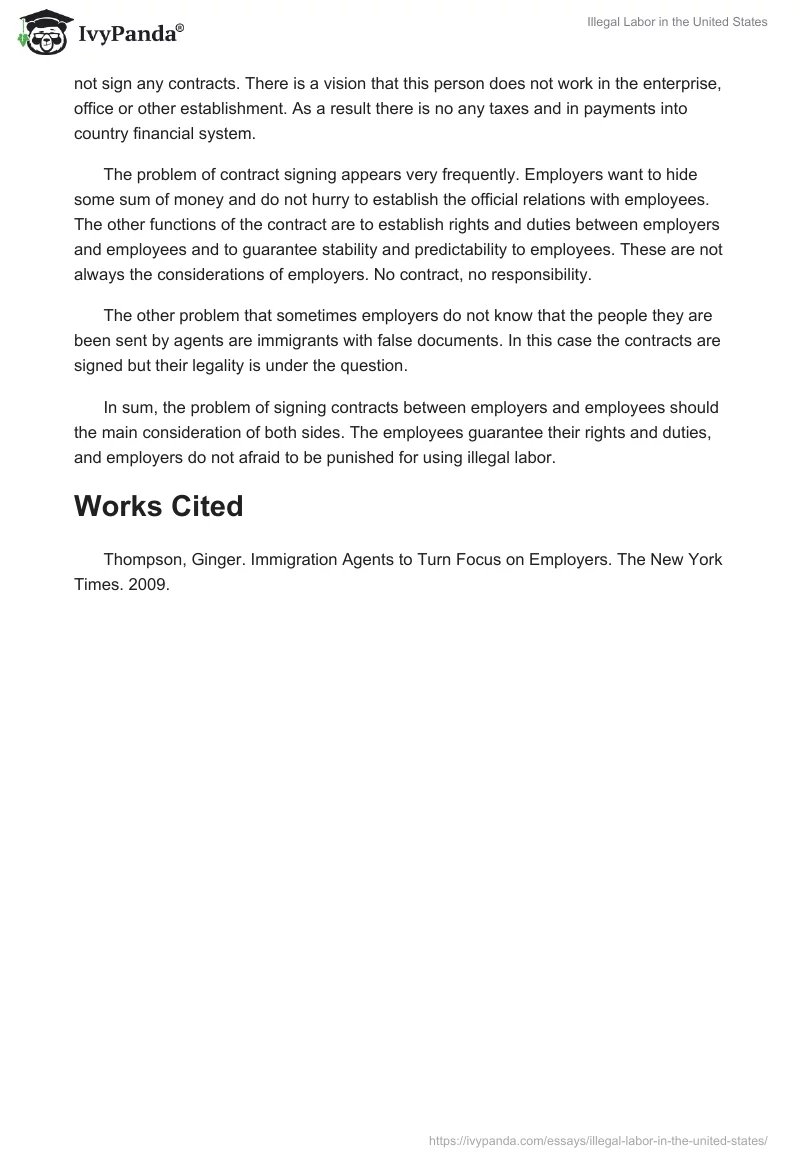 Illegal Labor in the United States. Page 2