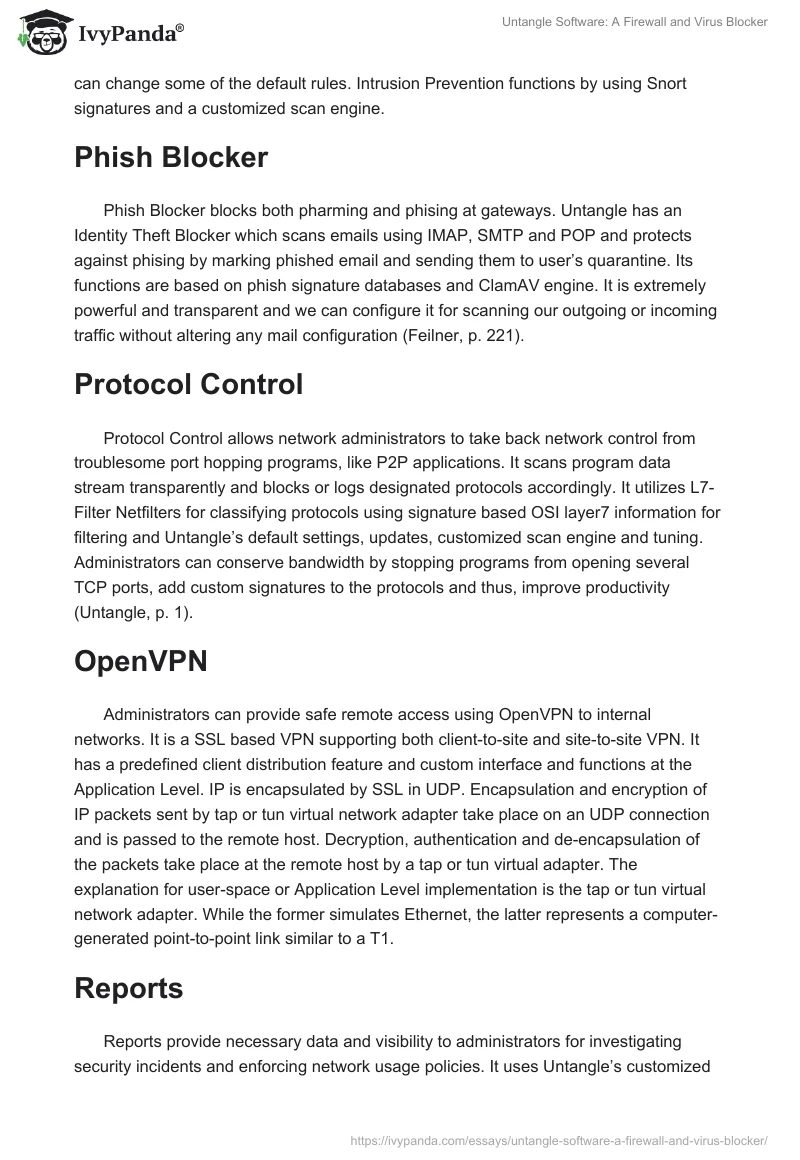 Untangle Software: A Firewall and Virus Blocker. Page 2