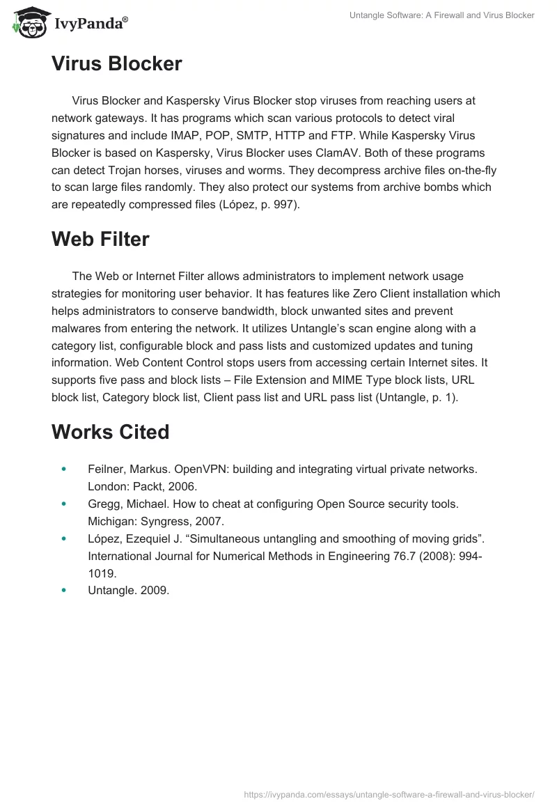 Untangle Software: A Firewall and Virus Blocker. Page 4