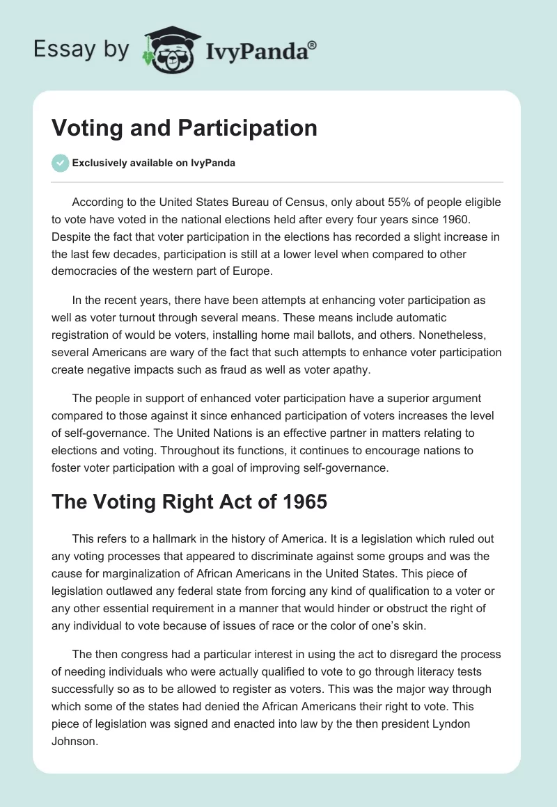 Voting and Participation. Page 1