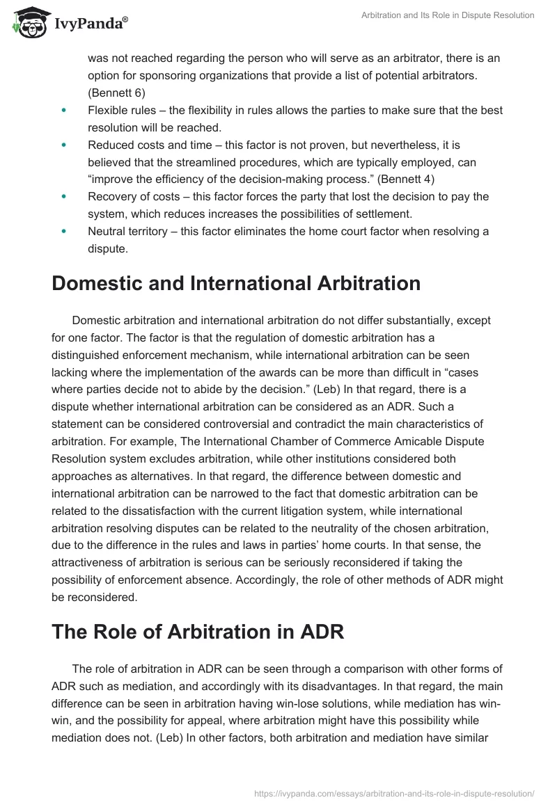 Arbitration and Its Role in Dispute Resolution. Page 2