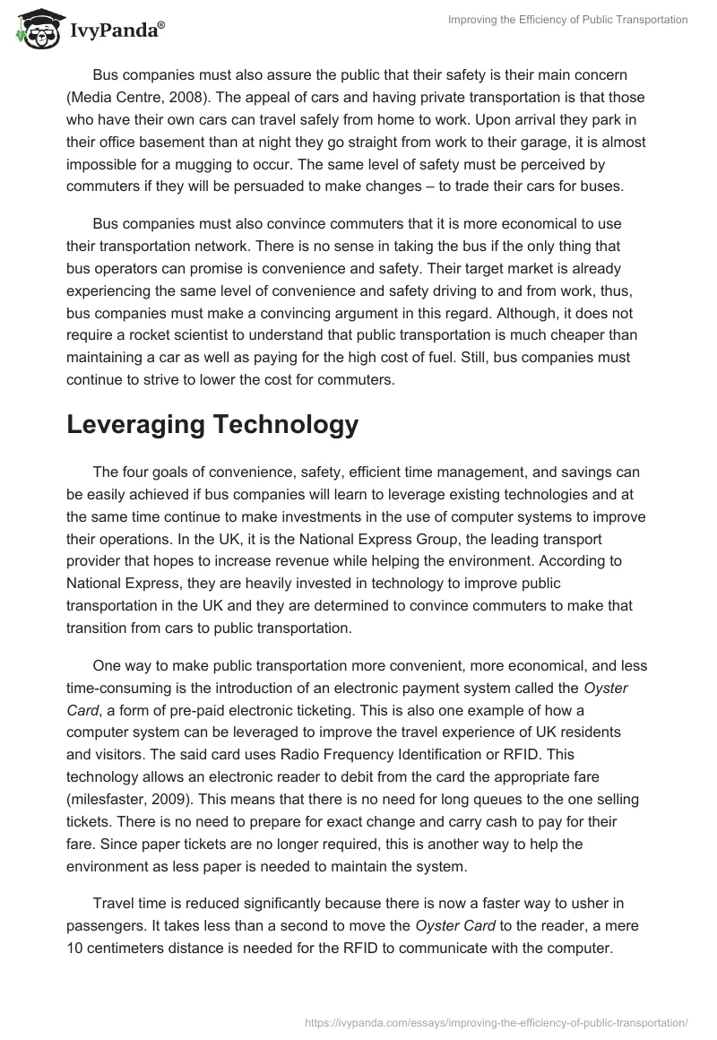 Improving the Efficiency of Public Transportation. Page 3