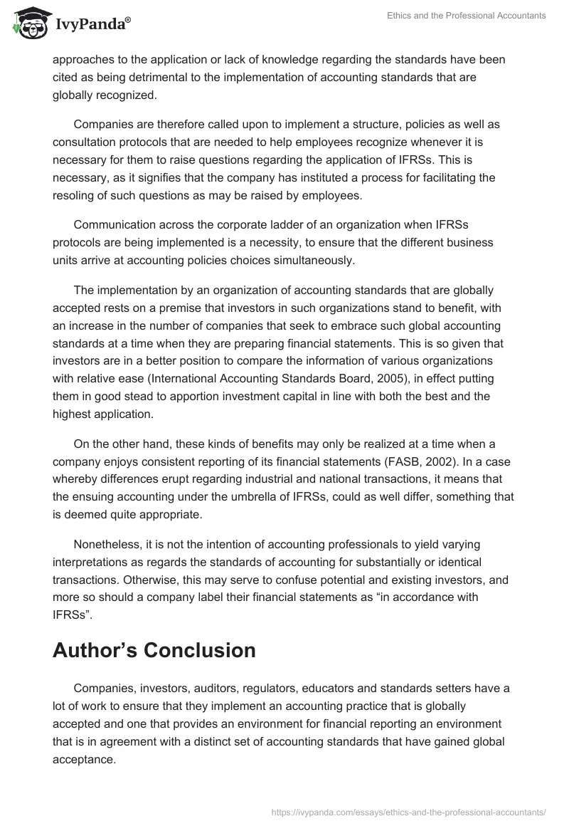 Ethics and the Professional Accountants. Page 5