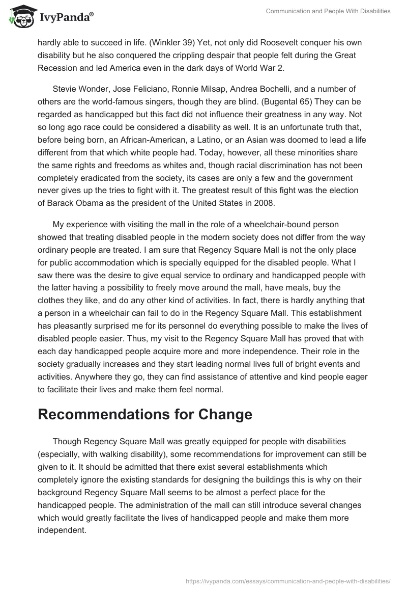 Communication and People With Disabilities. Page 3