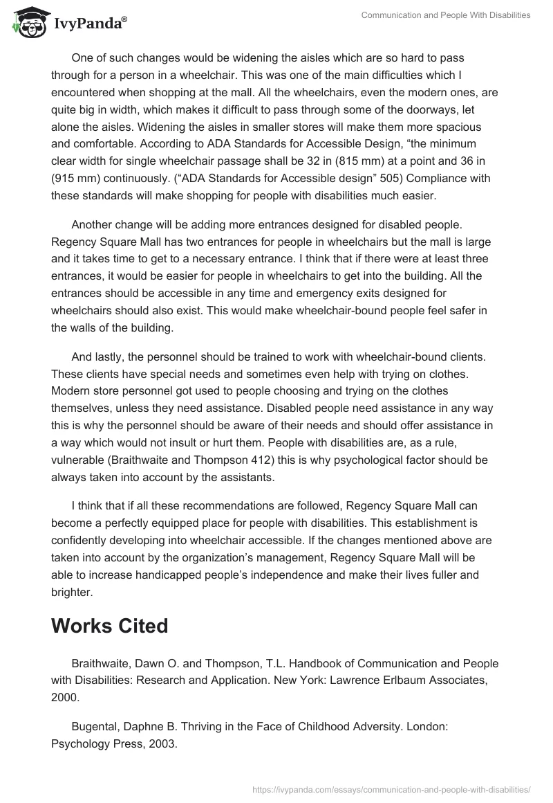Communication and People With Disabilities. Page 4