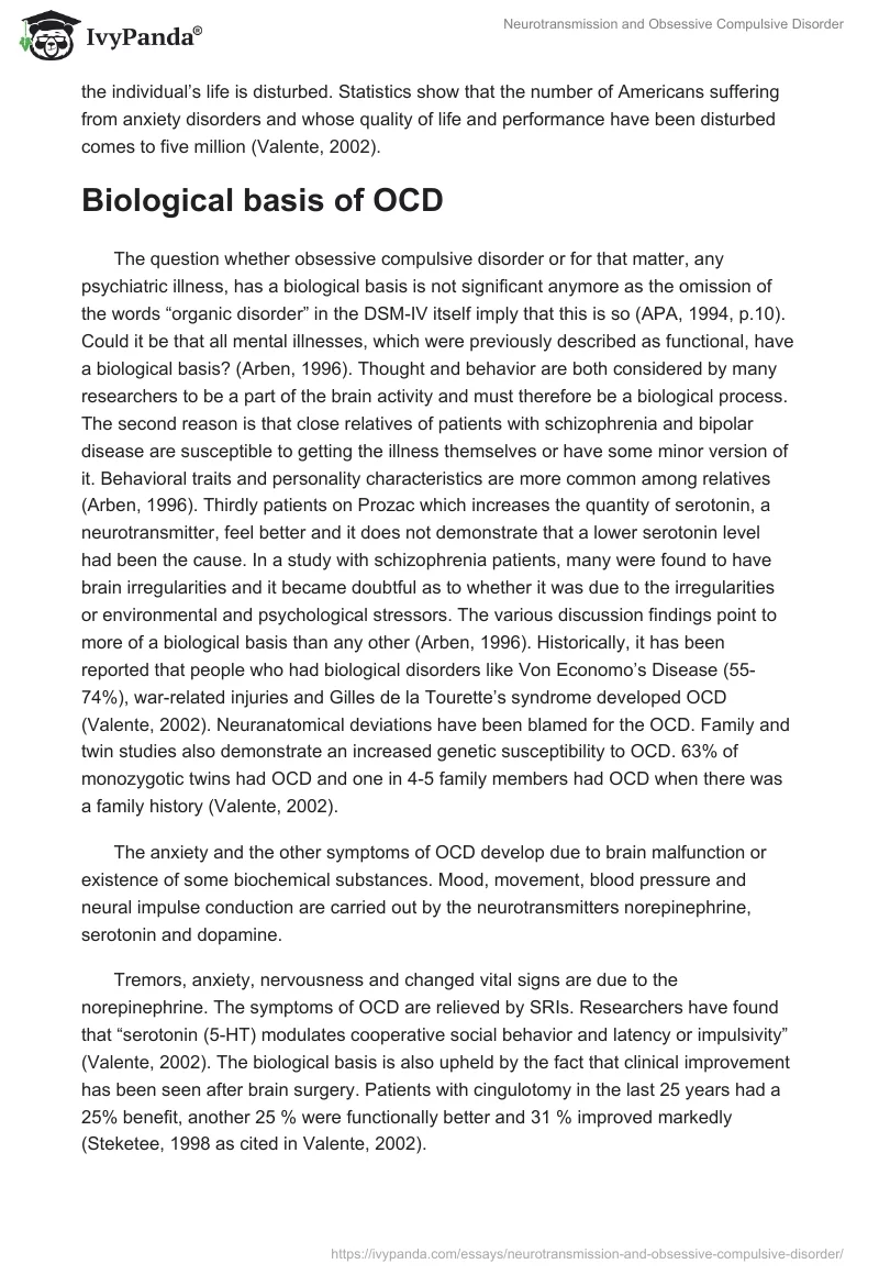 Neurotransmission and Obsessive Compulsive Disorder. Page 3