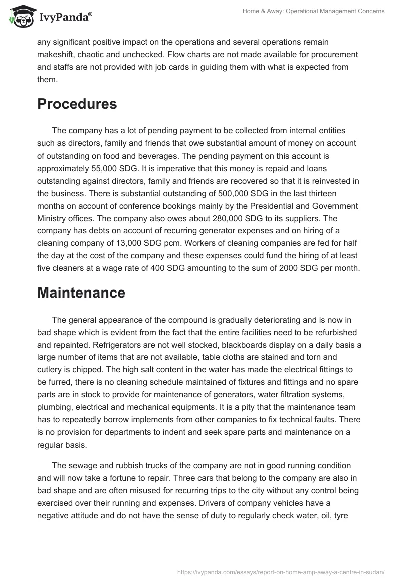 Home & Away: Operational Management Concerns. Page 3