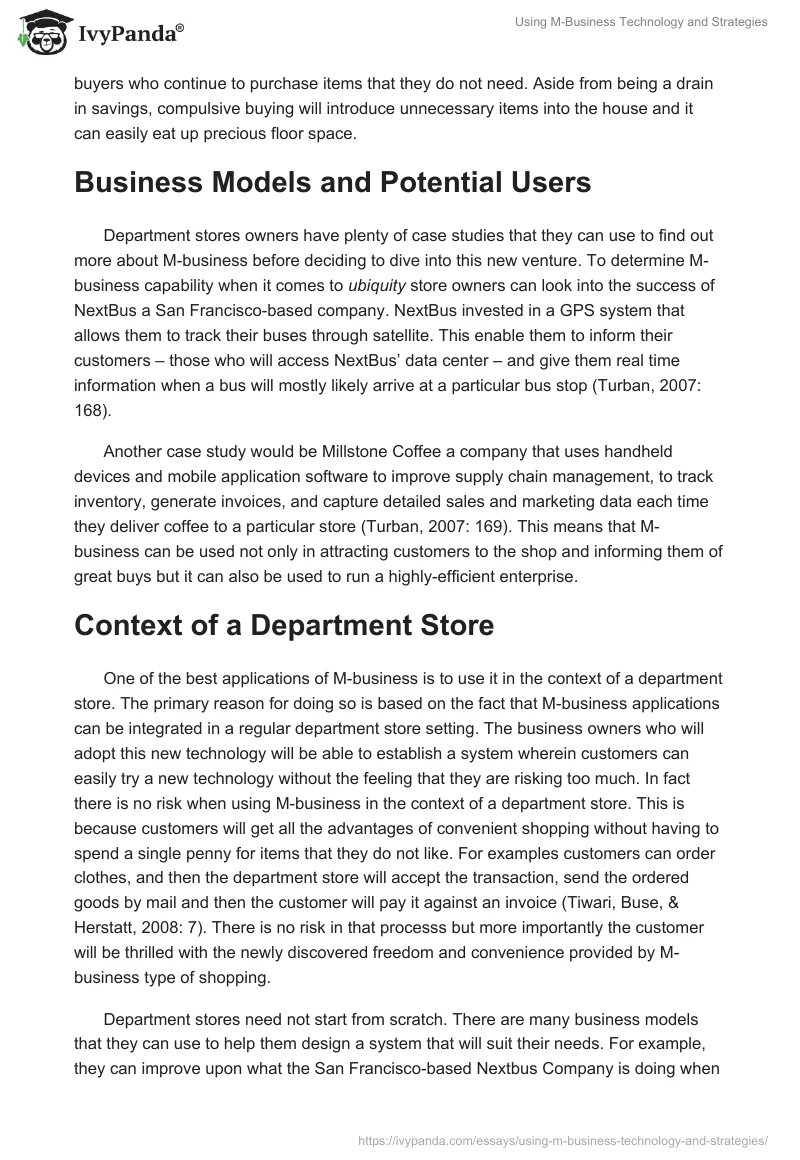Using M-Business Technology and Strategies. Page 4