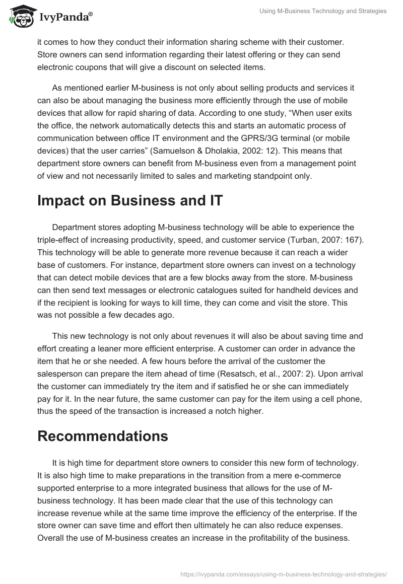 Using M-Business Technology and Strategies. Page 5