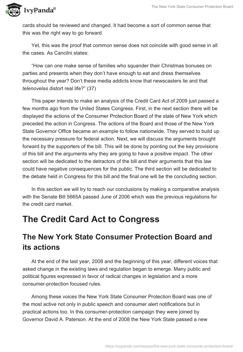 The New York State Consumer Protection Board. Page 3