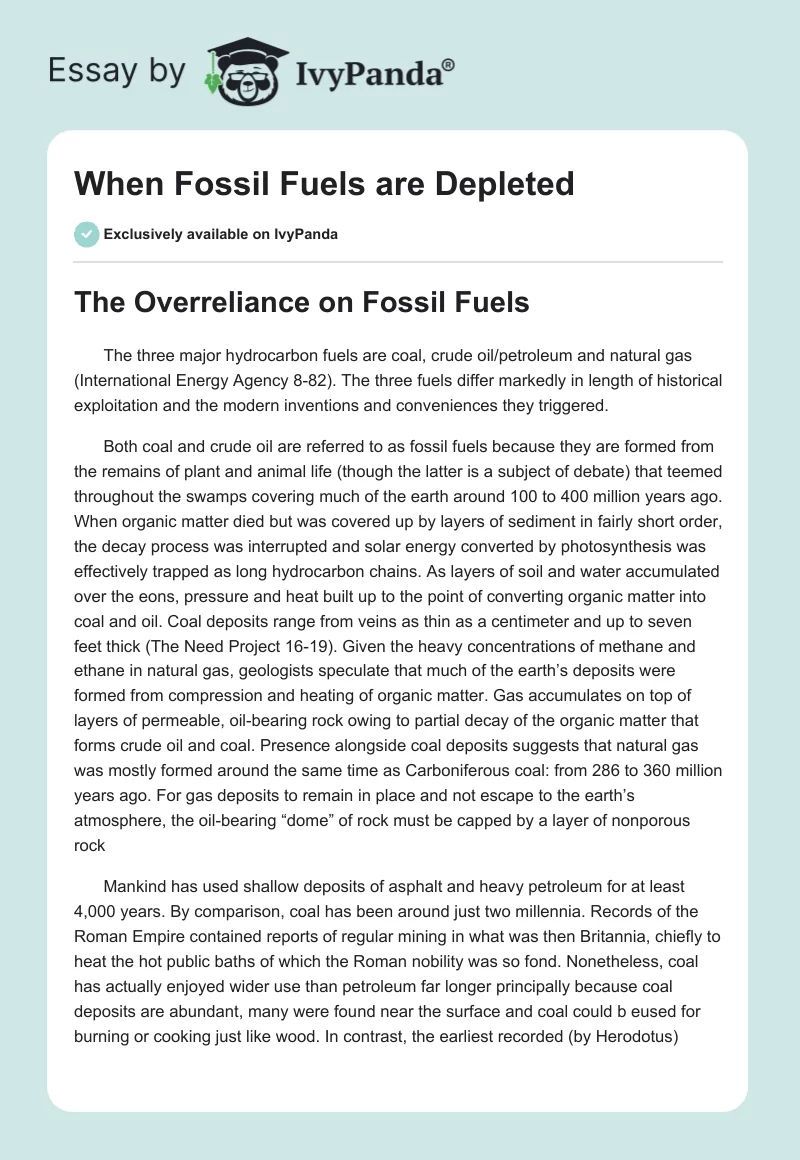 When Fossil Fuels are Depleted. Page 1